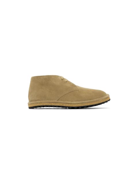 Dries Van Noten Beige Suede Desert Boots