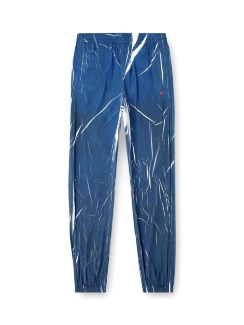 Diesel LIGHT TRACK PANTS WITH DENIM-EFFECT PRINT
