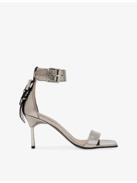 ALLSAINTS Noir Leather Heeled Sandals