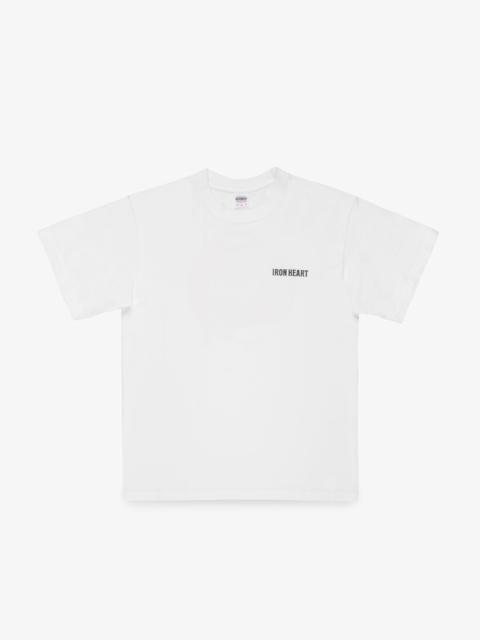 Iron Heart IHT-634-WHT 7.5OZ PRINTED LOOPWHEEL CREW NECK T-SHIRT - WHITE