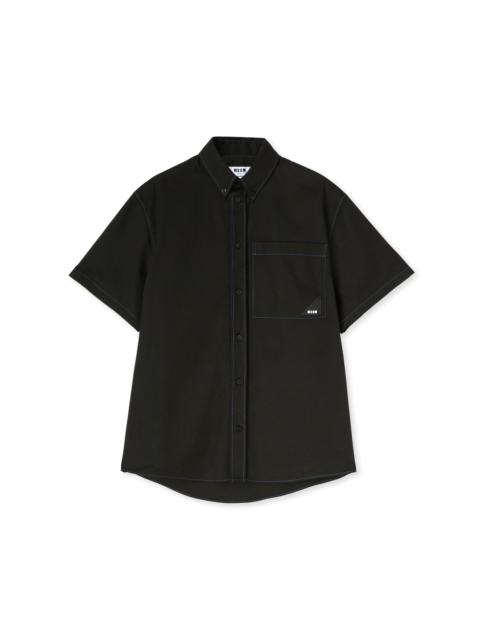 MSGM Mixed cotton "Technical Gabardine" shirt