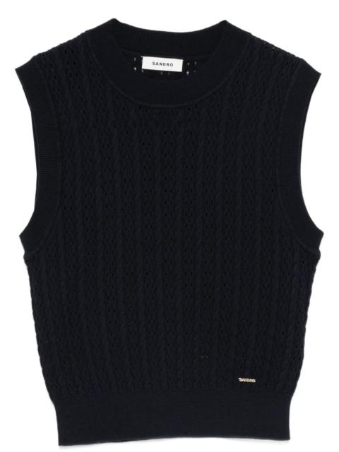 Sandro textured-knit sleeveless top