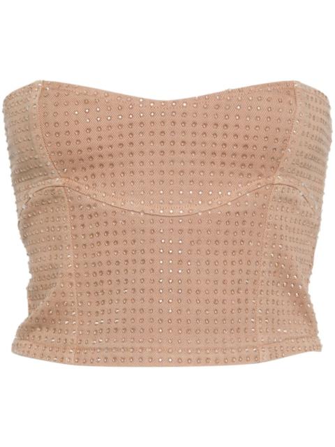 Blumarine crustal-embellished strapless top