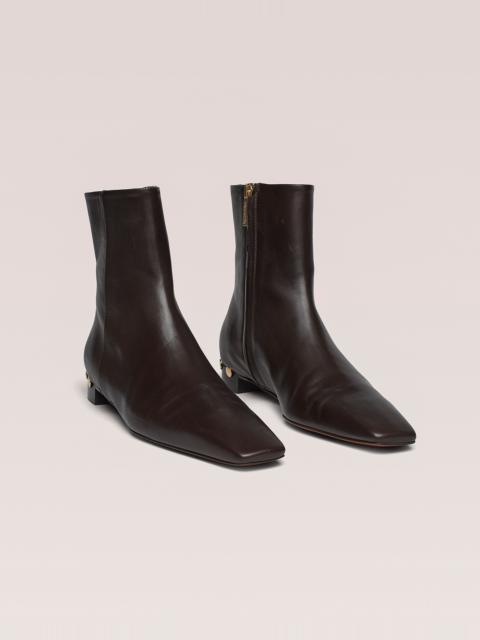 Nanushka ISLA - Studded leather ankle boots - Dark chocolate