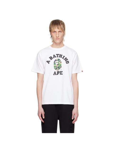 A BATHING APE® White ABC Camo College T-Shirt