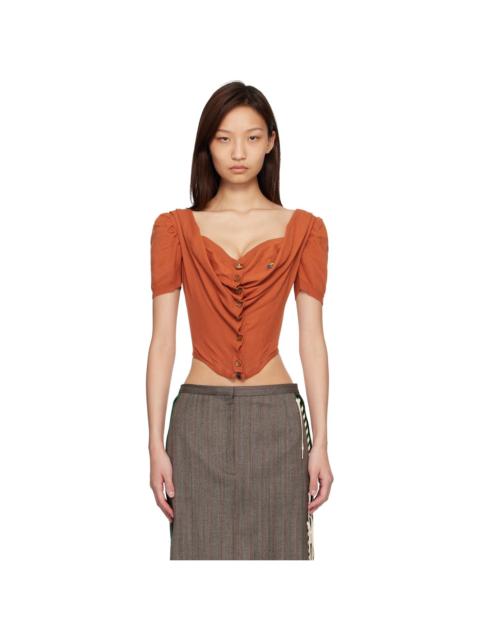 Vivienne Westwood Orange Bea Corset Cardigan Blouse