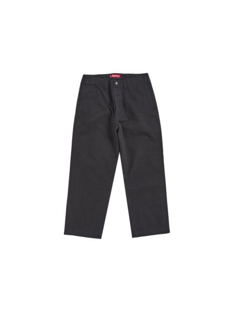 Supreme Supreme Washed Herringbone Chino Pant Black