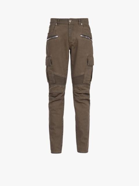 Taupe cotton cargo pants