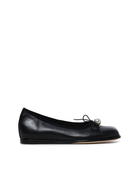Simone Rocha bow-embellished leather ballerina shoes