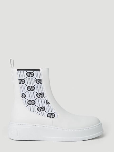 GUCCI GG Jersey Chelsea Boots in White