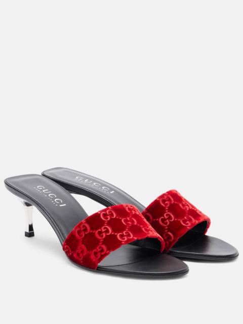 GUCCI GG velvet mules