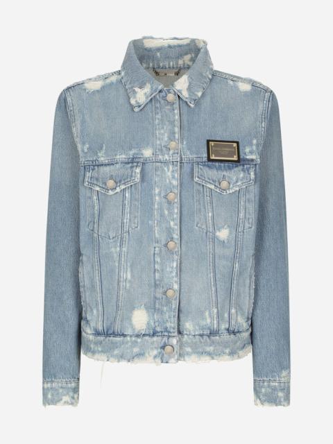 Dolce & Gabbana Denim jacket with branded plate