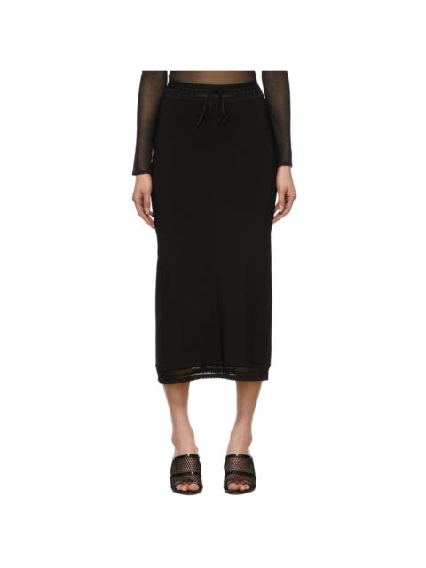 Alaïa Black Lace Midi Skirt