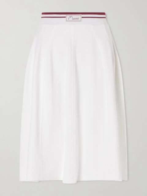 Marni Appliquéd Cotton-blend Jersey Midi Skirt