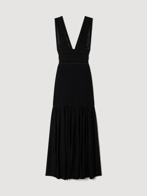 Sandro RUFFLED KNIT MAXI DRESS