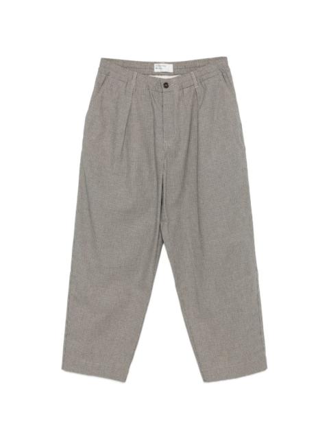 Universal Works Lucas checked pleat trousers