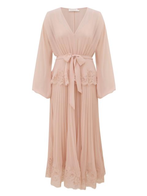 Zimmermann PLEATED LACE MIDI DRESS