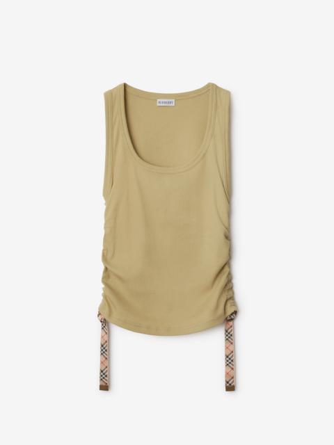 Burberry Check Trim Stretch Cotton Vest