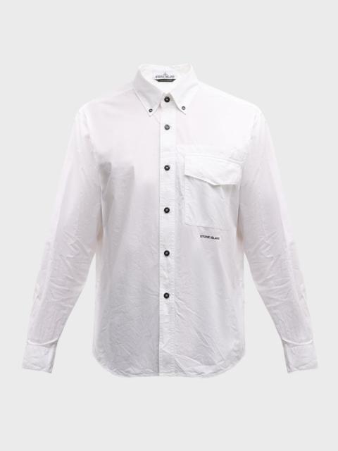 Men's Contrast-Button Overshirt