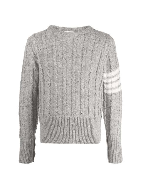 4-Bar stripe cable-knit jumper