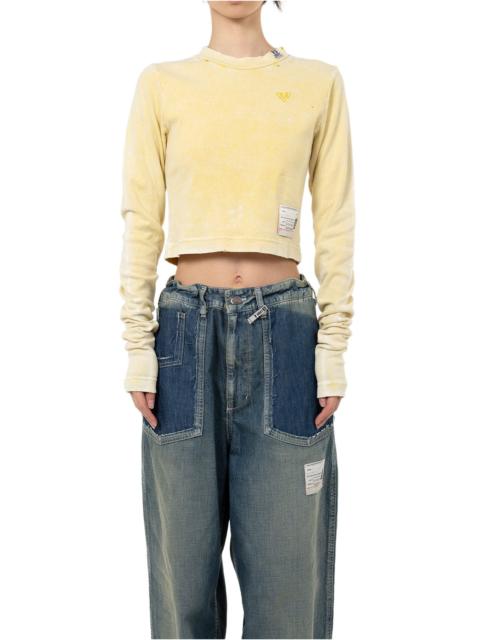 Maison MIHARAYASUHIRO Bleached Cropped Long Sleeve T-shirt