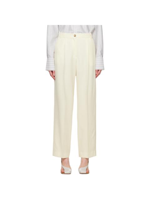 LA COLLECTION Off-White Constance Trousers