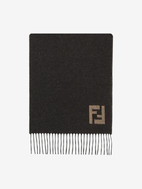 FENDI black wool and cashmere scarf