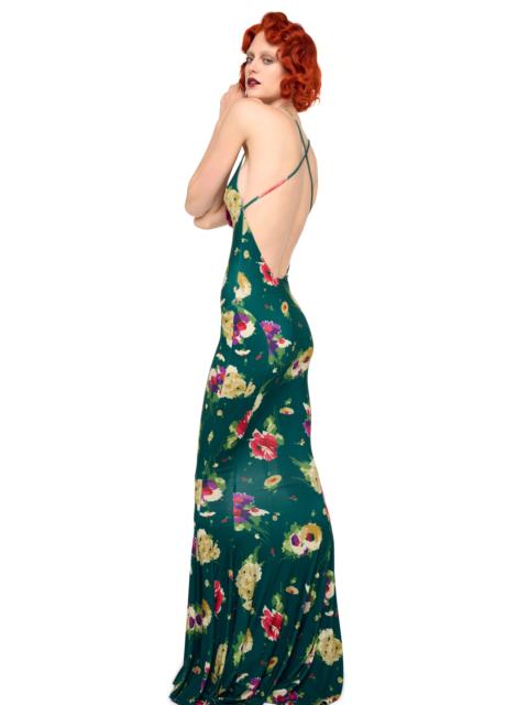 NORMA KAMALI LOW BACK SLIP FISHTAIL GOWN