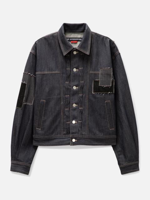 Andersson Bell PATCHWORK WAVE TUCK DENIM JACKET