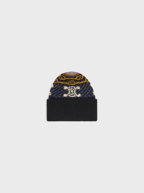 CELINE beanie IN jacquard cashmere