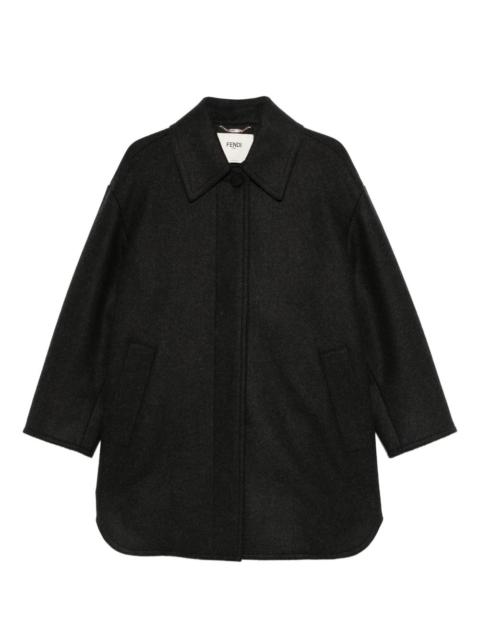 FENDI felted-finish coat