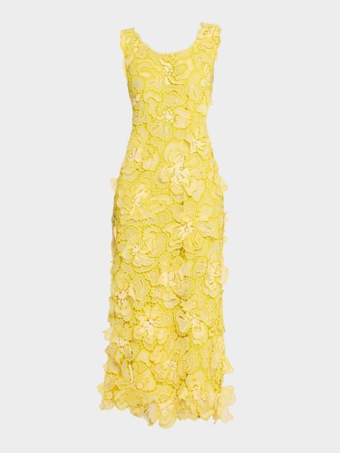 SIMKHAI Corinna Cutout Floral Lace Midi Dress