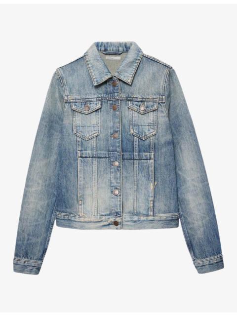 ALLSAINTS Fitted Long-Sleeve Denim Trucker Jacket