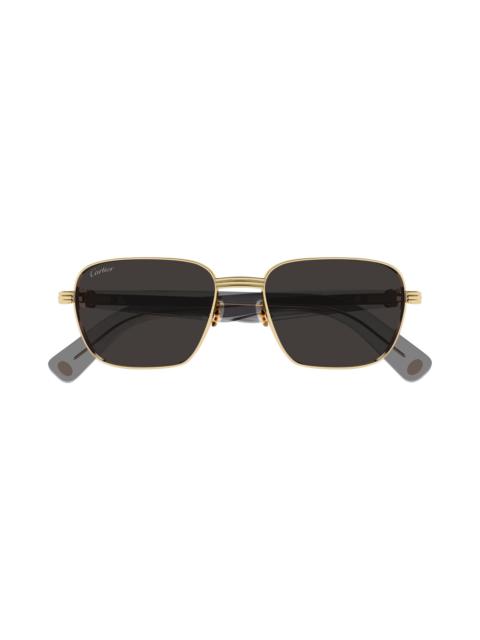 Cartier Men's Première De 53MM Square Sunglasses - Gold Black