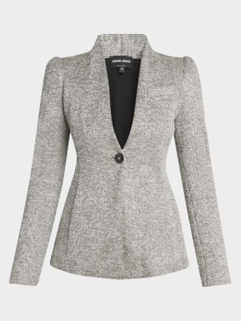 GIORGIO ARMANI Textured Jersey Jacquard Single-Breasted Blazer