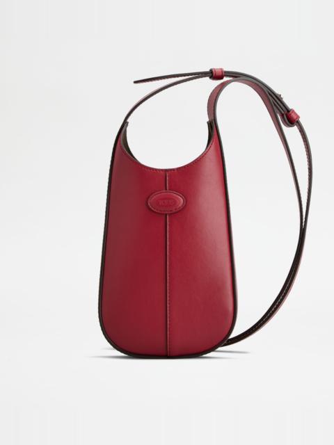 Tod's MICRO HOBO DI BAG IN LEATHER - RED