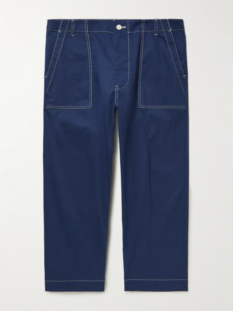 Moncler Straight-Leg Logo-Appliquéd Cotton-Blend Twill Trousers