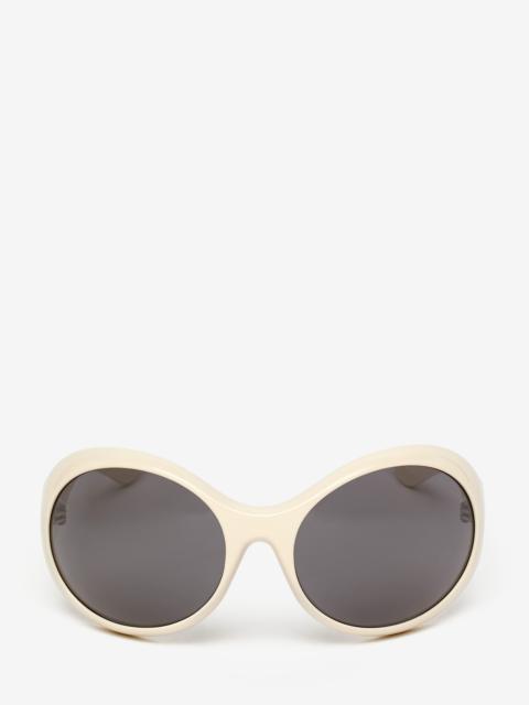Alexander McQueen Kate Round Sunglasses in Ivory