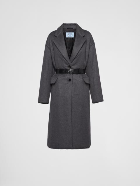 Prada Single-breasted belted cashmere coat