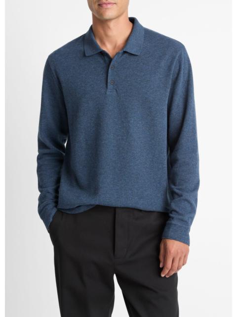 Vince Heathered Double-Face Cotton-Blend Polo Shirt