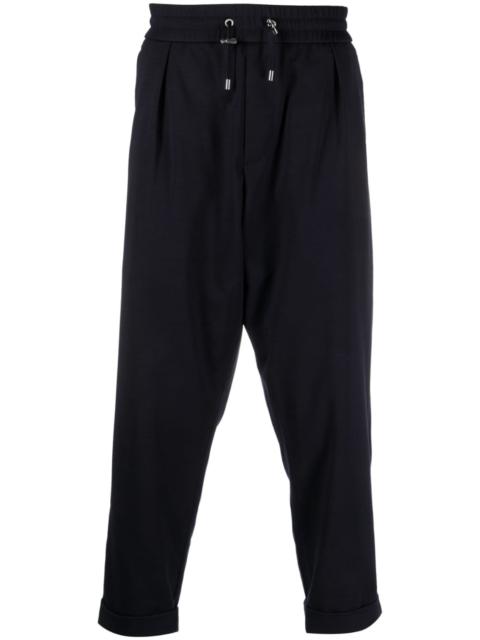 Balmain embossed-button drawstring-waist trousers