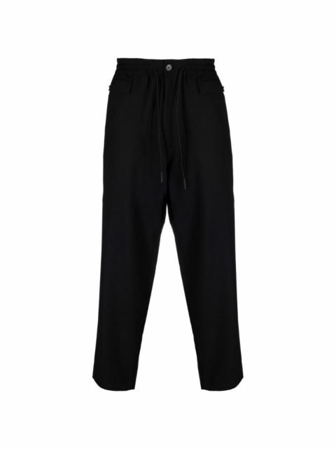 straight-leg wool-blend trousers