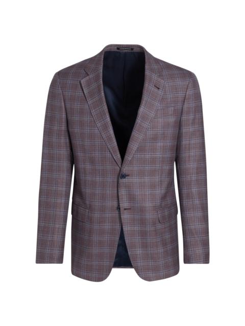 EMPORIO ARMANI Men's Plaid Virgin Wool Sport Jacket - Plum