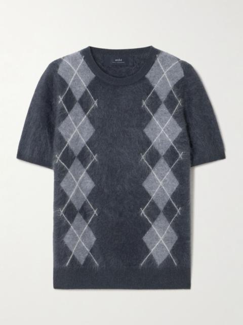 arch4 Abel argyle brushed organic cashmere sweater Gray