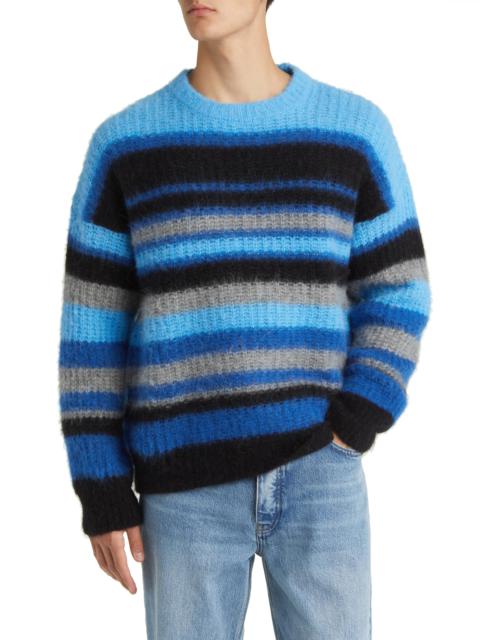 FRAME Stripe Alpaca Blend Crewneck Sweater