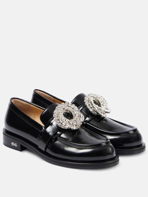 MACH & MACH Galaxy embellished leather loafers