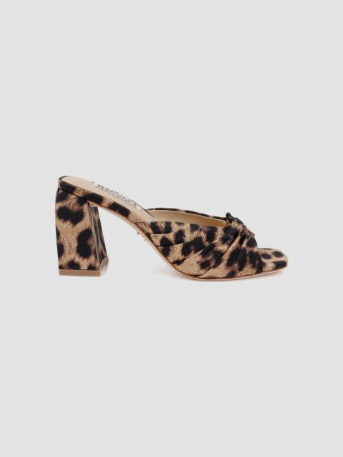 BADGLEY MISCHKA Women's Vayla Pleated Leather Sandals - Natural Leopard