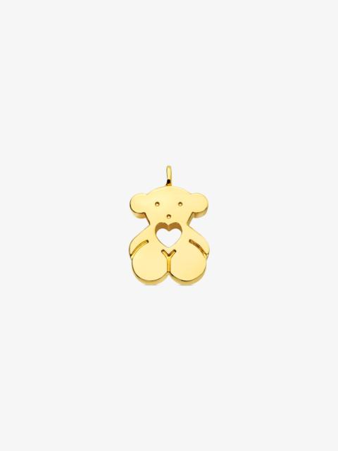 TOUS 18K solid gold Sweet Dolls Pendant big size. Bear motif with heart hole