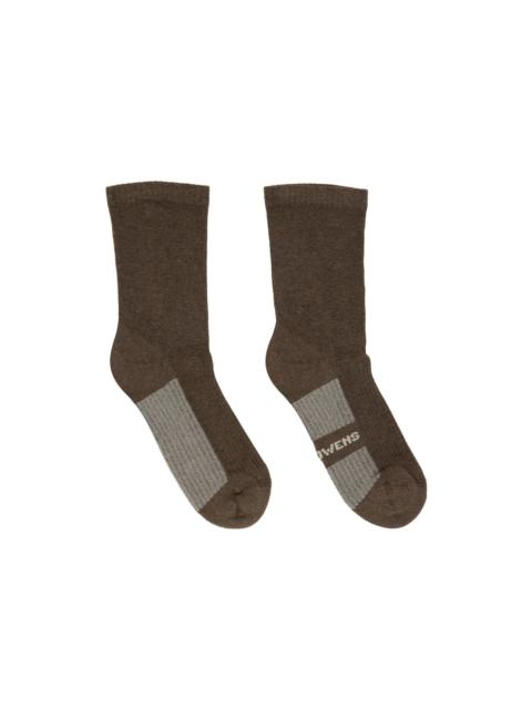 Rick Owens Brown Glitter Socks