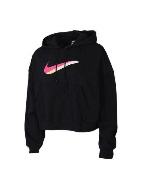 Nike (WMNS) Nike Sportswear Icon Clash Fleece Hoodie 'Black Pink' DJ1075-010